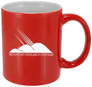 Promotional Ceramic Mugs: 11oz Red C Handle Coffee Mugs